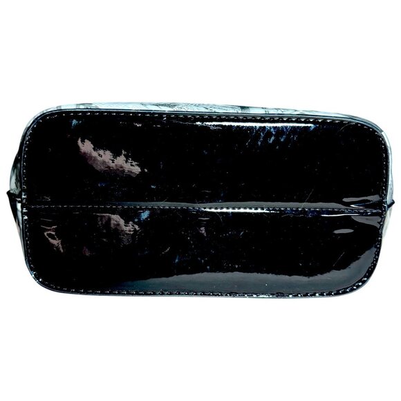 Michelle Obama Magazine Collage Handbag Purse Black Patent Handles Gold Accents - Picture 8 of 8